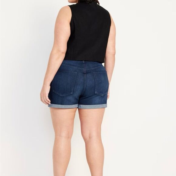 NWT Old Navy Blue WOW Jean Shorts with Rolled Hem - Picture 10 of 10